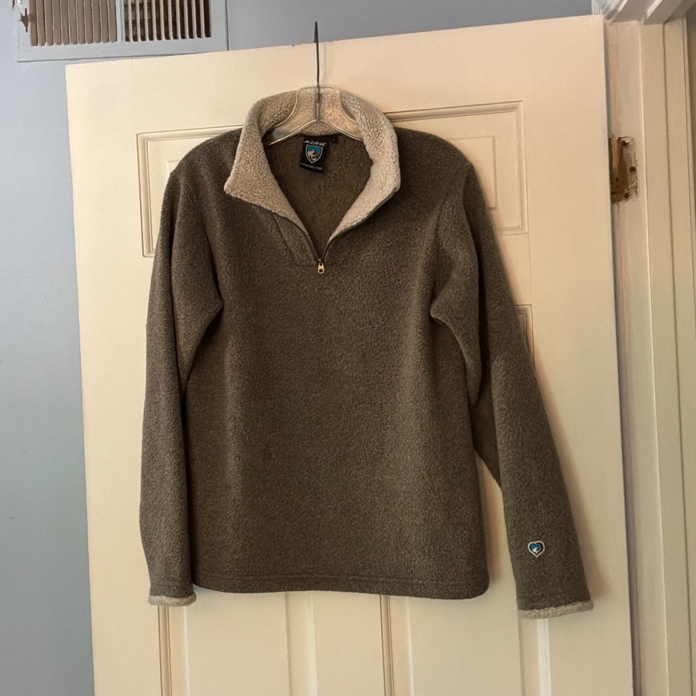 Kuhl Alfpaca Fleece Quarter Zip Pullover Brown Sweater Hiking Gorpcore Medium